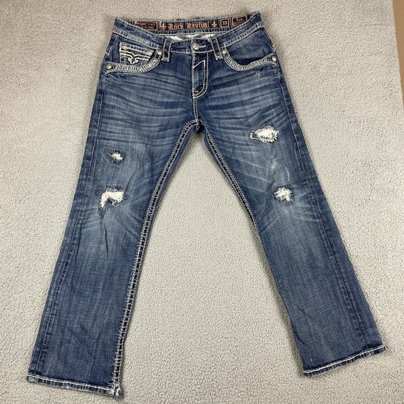 Rock Revival Other - Rock Revival Jeans Size 33 Thom Relaxed Straight  Measures 33x29 has cut slits